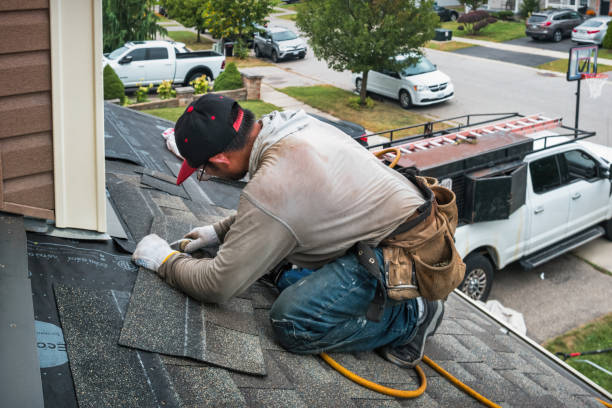 Professional Flat Roof Repair technician working in Little York, IL